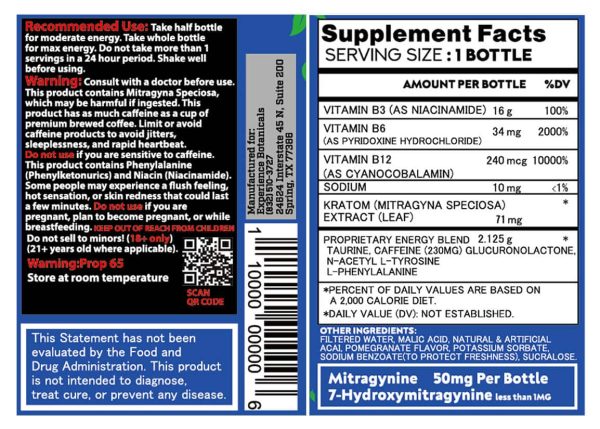 The Exp date is provided on the back of a supplement label, showcasing the EXP Bliss Shot.